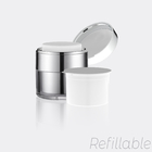 15ml Refillable Flip Cap Cream Jar Custom Round Shaped